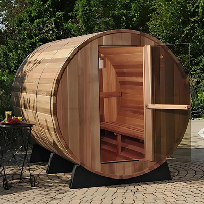 Kanadyjski drewno Hemlock / Red Cedar Barrel Tradycyjna sauna parowa Pokój na zewnątrz