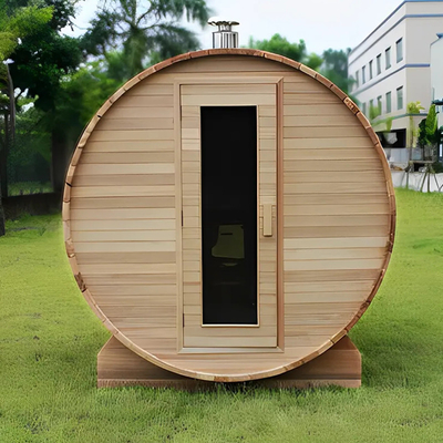 Red Cedar Wood Barrel Sauna Wet Steam Tradycyjna drewniana sauna