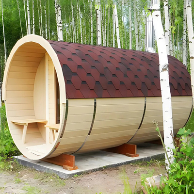Red Cedar Wood Barrel Sauna Wet Steam Tradycyjna drewniana sauna