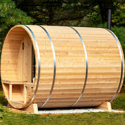 Red Cedar Wood Barrel Sauna Wet Steam Tradycyjna drewniana sauna