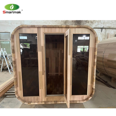 Sauna zewnętrzna w pełnym szkle z regulowaną wentylacją System muzyczny Bluetooth 220V