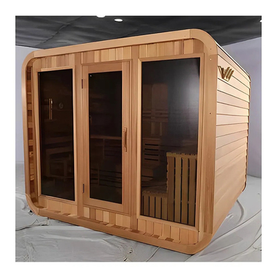 5-6 Osoby Sauna zewnętrzna z pełnym szkłem z regulowaną wentylacją