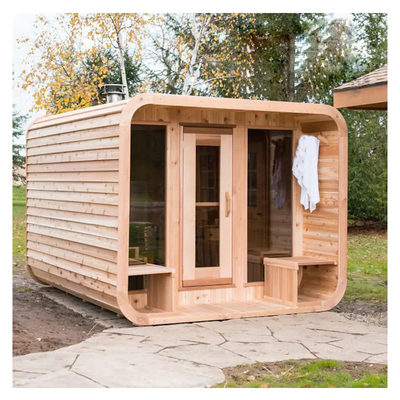 5-6 Osoby Sauna zewnętrzna z pełnym szkłem z regulowaną wentylacją