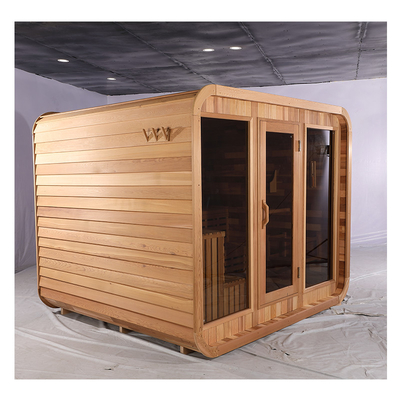 System muzyczny Blue Tooth Cedar Sauna Full Glass Door Outdoor Dry Sauna With Hemlock Wood