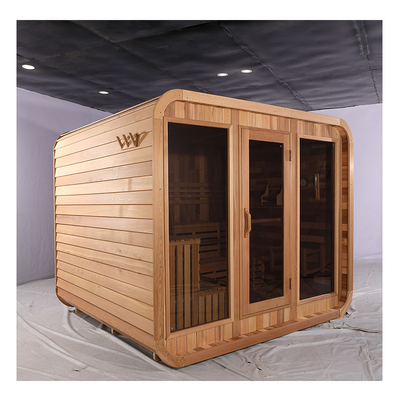 System muzyczny Blue Tooth Cedar Sauna Full Glass Door Outdoor Dry Sauna With Hemlock Wood