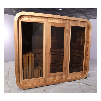 System muzyczny Blue Tooth Cedar Sauna Full Glass Door Outdoor Dry Sauna With Hemlock Wood