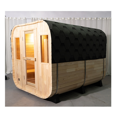 Cedar Custom Outdoor Dry Sauna dla 5-6 osób 220V Hemlock Wood 8mm Tempered Glass