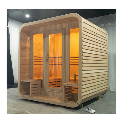 Cedar Custom Outdoor Dry Sauna dla 5-6 osób 220V Hemlock Wood 8mm Tempered Glass