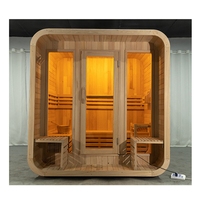 Cedar Custom Outdoor Dry Sauna dla 5-6 osób 220V Hemlock Wood 8mm Tempered Glass