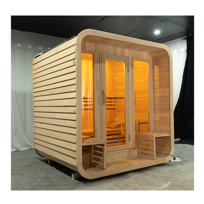 Cedar Custom Outdoor Dry Sauna dla 5-6 osób 220V Hemlock Wood 8mm Tempered Glass