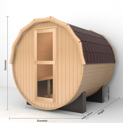 2-8 osób Sauna drewniana Barrel Sauna drewno Łatwa instalacja 15-99 MIN Time Range