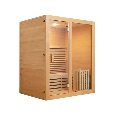 Nowoczesny 6KW ogrzewacz pieca Hemlock Czerwony Cedr Sauna parowa z światłem LED dla ostatecznego relaksu