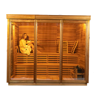 Sauna parowa z ozonem / czerwony cedrowy sauna parowa z generatorem ozonu