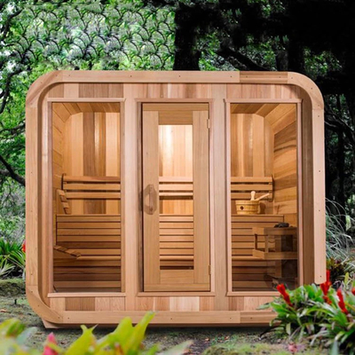 Luxury Hemlock Outdoor Dry Sauna dla 5 6 osób regulowana wentylacja 15-90 ° C zakres temperatury