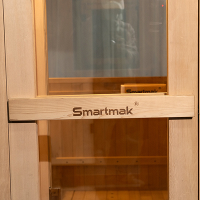 Cedar Outdoor Dry Sauna dla 5-6 osób z pełnymi szklanymi drzwiami / Bluetooth systemem muzycznym