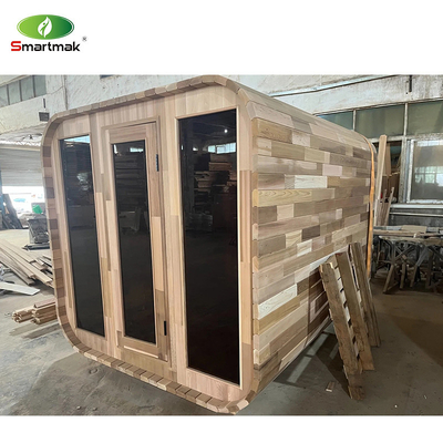 Luxury Hemlock Outdoor Dry Sauna dla 5 6 osób regulowana wentylacja 15-90 ° C zakres temperatury