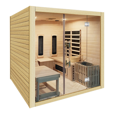 6000w drewniana sucha sauna parowa na podczerwień dla 4 osób