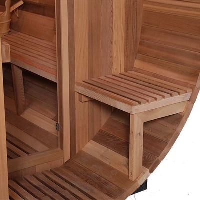 Sauna w kształcie beczki opalanej drewnem cedrowym w kształcie beczki dla 2–4 ​​osób