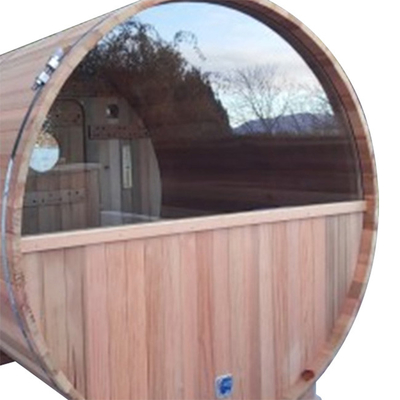 RoHS 8-osobowa okrągła sauna na zewnątrz Red Cedar Barrel Sauna Piec na drewno
