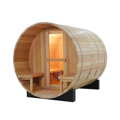1800x1800MM Podwórko Hemlock Wood Barrel Sauna Pokój z gankiem
