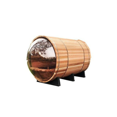 Elektryczna kanadyjska hemlock drewniana sauna panoramiczna okrągła cedrowa sauna