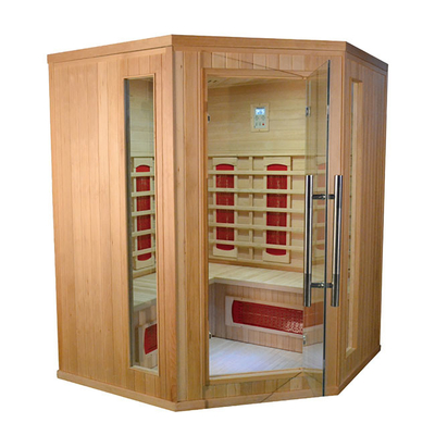 Domowa 3 osobowa sauna narożna z czerwonego drewna cedrowego Sauna domowa na zamówienie