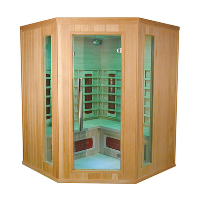 Domowa 3 osobowa sauna narożna z czerwonego drewna cedrowego Sauna domowa na zamówienie