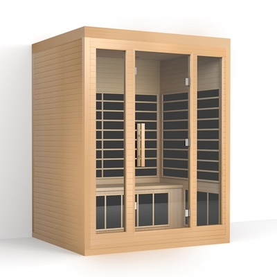 Red Cedr Sauna 3-osobowa Tradycyjna sauna wewnętrzna z oświetleniem LED do fizjoterapii