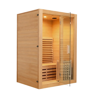 Smartmak 1 osobowa drewniana sauna parowa z drzwiami ze szkła hartowanego 8 mm