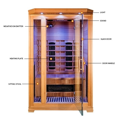 Custom Home Hemlock 2-osobowa sauna na podczerwień z jonizatorem tlenu