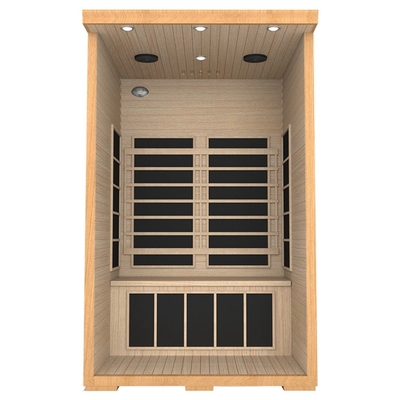 Home Canadian Red Cedar Wood 2-osobowa sauna na podczerwień do rzeźbienia ciała