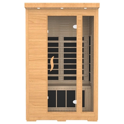 Home Canadian Red Cedar Wood 2-osobowa sauna na podczerwień do rzeźbienia ciała