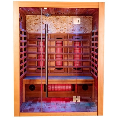 Rodzina z litego drewna Smartmak Sauna parowa na podczerwień Indoor For Home 6KW