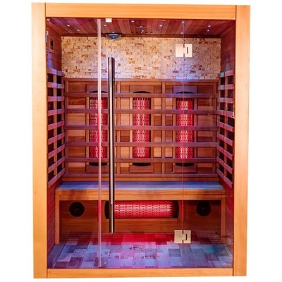 Sucha sauna parowa na podczerwień o niskim polu elektromagnetycznym o pełnym spektrum z litego drewna cedrowego