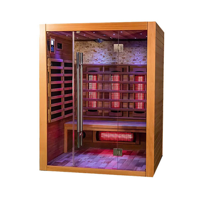 Sucha sauna parowa na podczerwień o niskim polu elektromagnetycznym o pełnym spektrum z litego drewna cedrowego